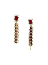 ORECCHINI CON PIETRA ROSSA E SWAROVSKI