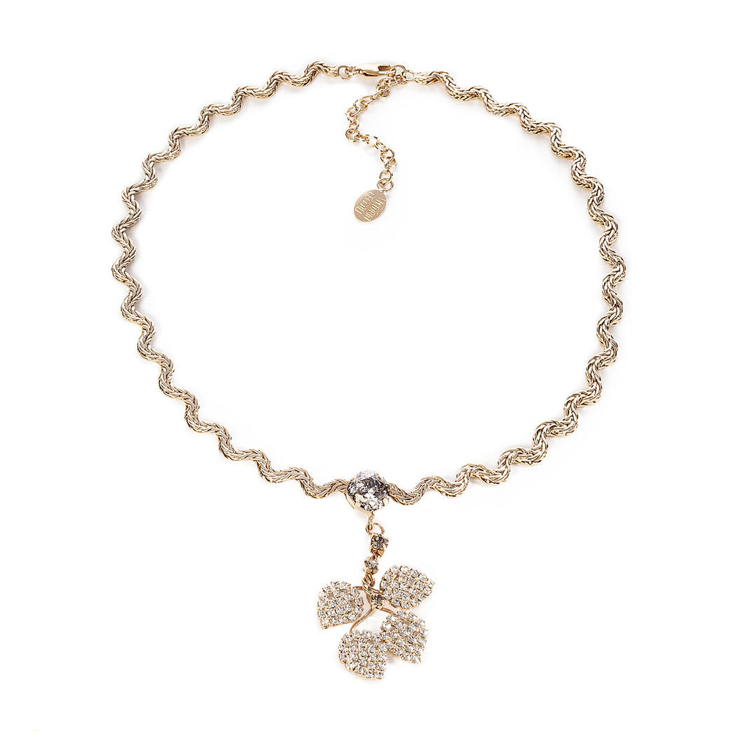 vittorio ceccoli jewelry design necklace with leaves pendant jewel light gold palladium antique silver black