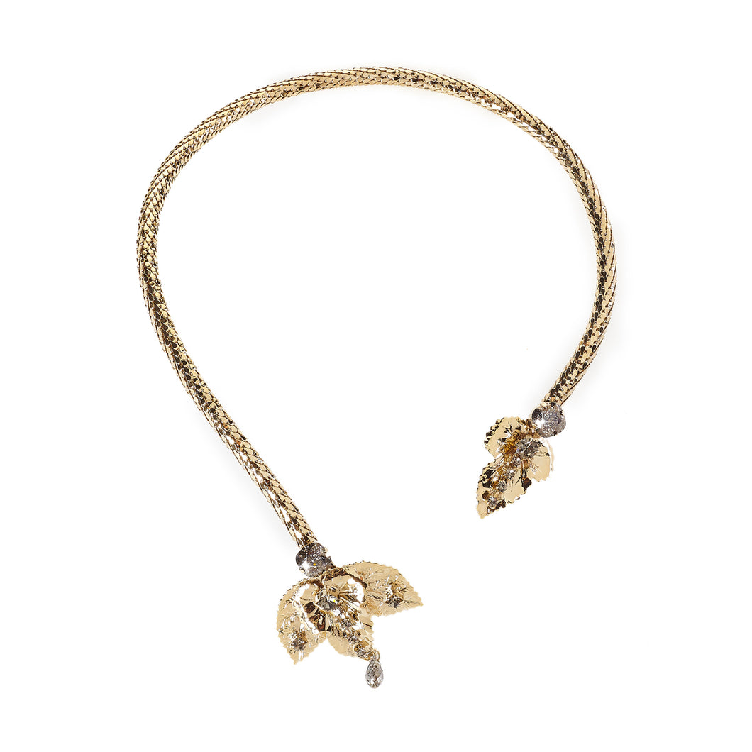vittorio ceccoli jewelry design rigid necklace with leaves jewel gold antique silver