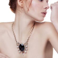 vittorio ceccoli jewelry design necklace with blackstone and spikes jewel gold